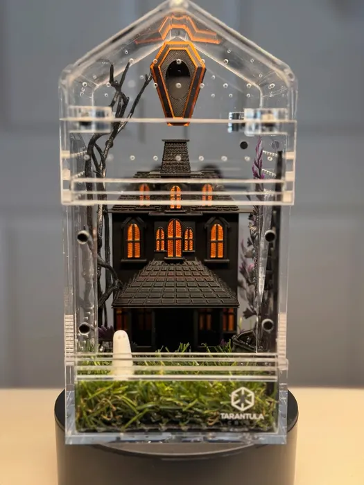 House enclosure with a mansion and orange windows